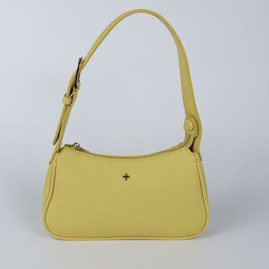 PETA + JAIN Gabi, Adjustable Shoulder Bag - Yellow Pebble & Gold, Zipper, Purse